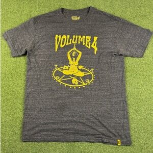Volume 4  BAND Graphic T Shirt Large Gray Yellow Print Streetwear Skate Surf Tee